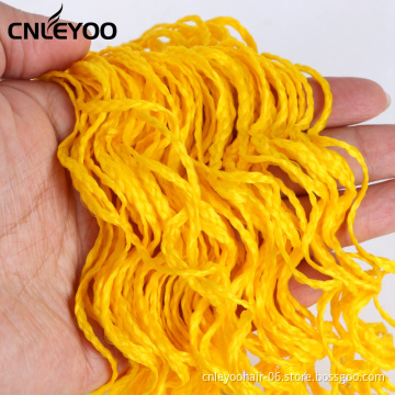 Curly ZiZi Box Braid Crochet Hair 28 Inch Yellow Wavy Box Braids Crochet For Fashion